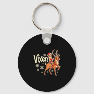 Vixen jul ren djur pin up flicka vintage tomte nyckelring