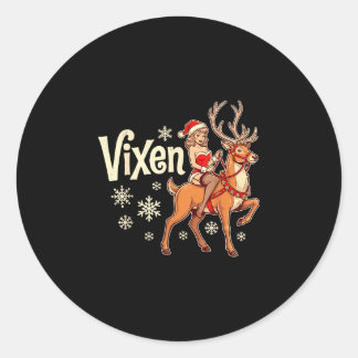Vixen julren pin up tjej vintage tomte runt klistermärke