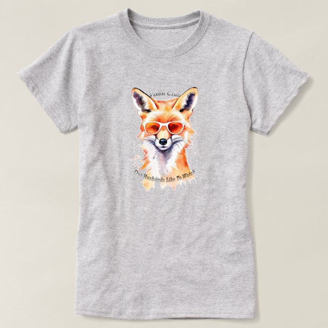 Vixen klubb - vårt make gillar att titta på t shirt (Design framsida)