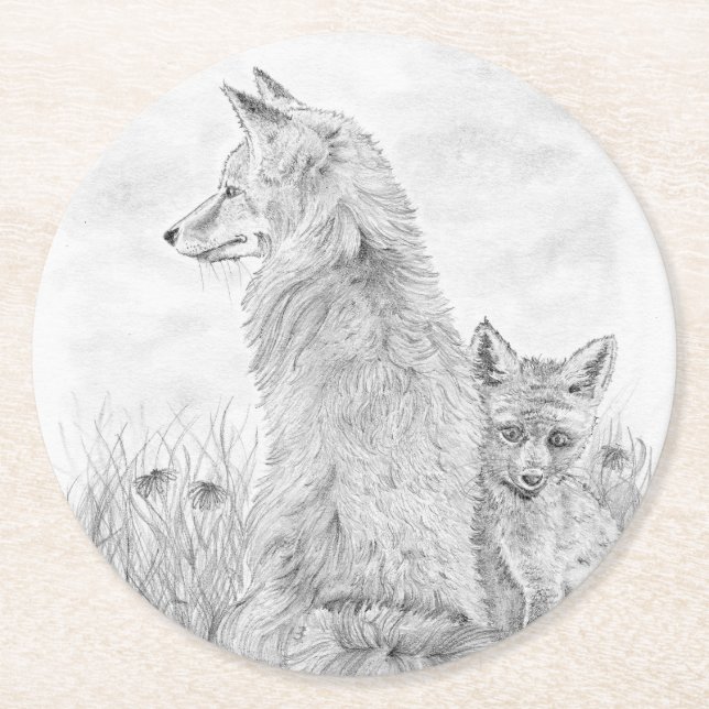 Vixen med kit underlägg papper rund (Framsidan)