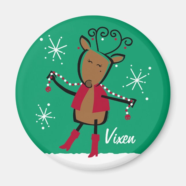Vixen Reindeer Anpassningsbar Magnet (Framsidan)