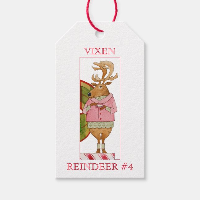 VIXEN REINDEER Gift-Märkre Presentetikett (Framsidan)