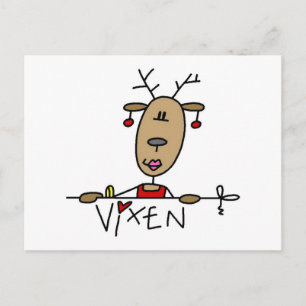 Vixen Reindeer Tshirts and Gifts Vykort