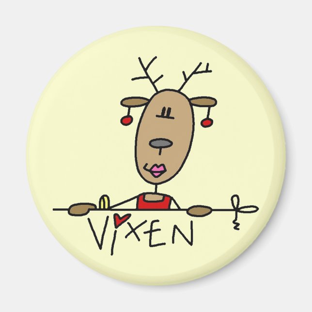 Vixen Reindeer Tshirts och Gifts Magnet (Framsidan)