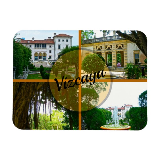 Vizcaya Museum och Botanical Garden Miami Florida Magnet (Horisontell)