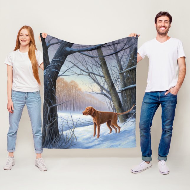 Vizla Låt Det Snö Jul  Fleecefilt (På plats)