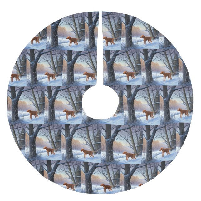 Vizla Låt Det Snö Jul  Julgransmatta Borstad Polyester (Framsidan)