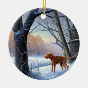 Vizla Låt det snöa jul Julgransprydnad Keramik