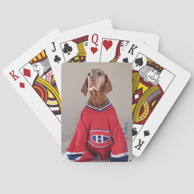 Vizlsa Montreal kanadensarehockey som leker kort Spelkort (Baksidan)