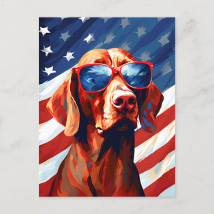 Vizsla 4:e juli Independence day Vykort
