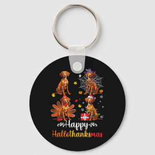 Vizsla Älskare Halloween God jul Lycklig Hallo Nyckelring