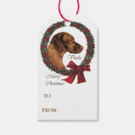 Vizsla Älskare jul Presentetikett