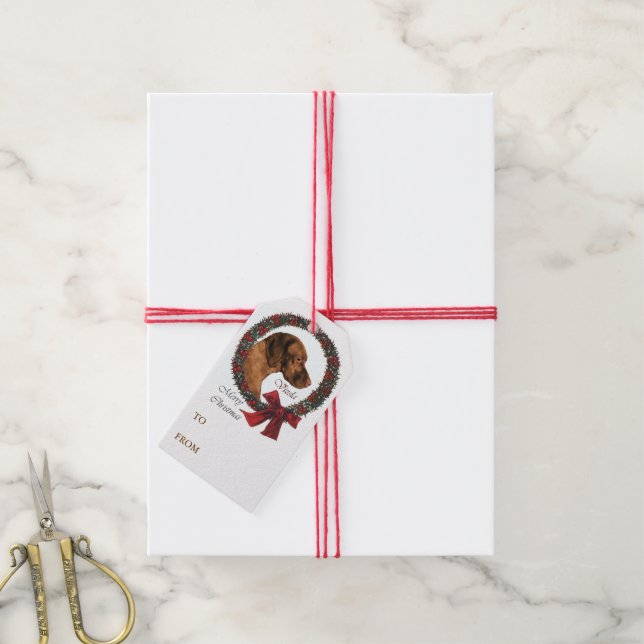 Vizsla Älskare jul Presentetikett (Med Snöre)