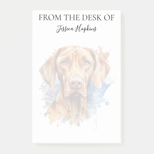Vizsla Älskare Monogrammerad Hund Post-it Block (Framsida)