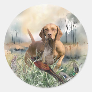 Vizsla, Art Runt Klistermärke