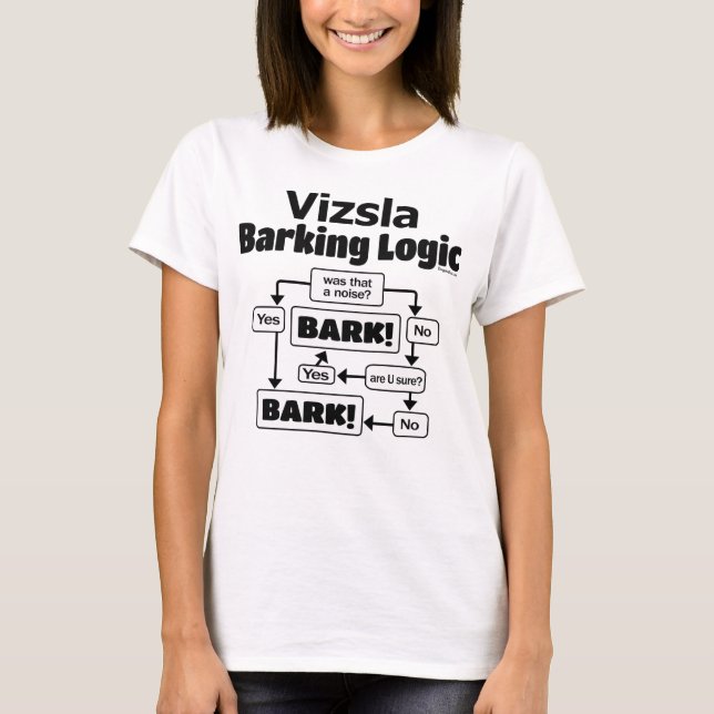 Vizsla Barking Logic T Shirt (Framsida)