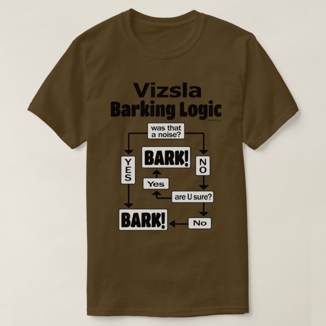 Vizsla Barking Logic  T Shirt (Design framsida)