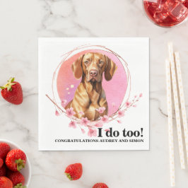Vizsla Bröllokduktyg Med Hund Foto Pappersservett