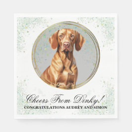 Vizsla Bröllop Napkins with Hundar Photo Pappersservett