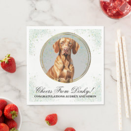 Vizsla bröllopsservetter med hund foto pappersservett