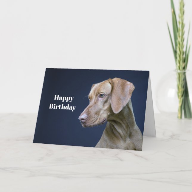 Vizsla Brown Hund Photo Birthday Kort (Framsida)