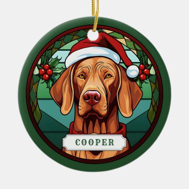Vizsla Ceramic Circle Ornament (Framsidan)