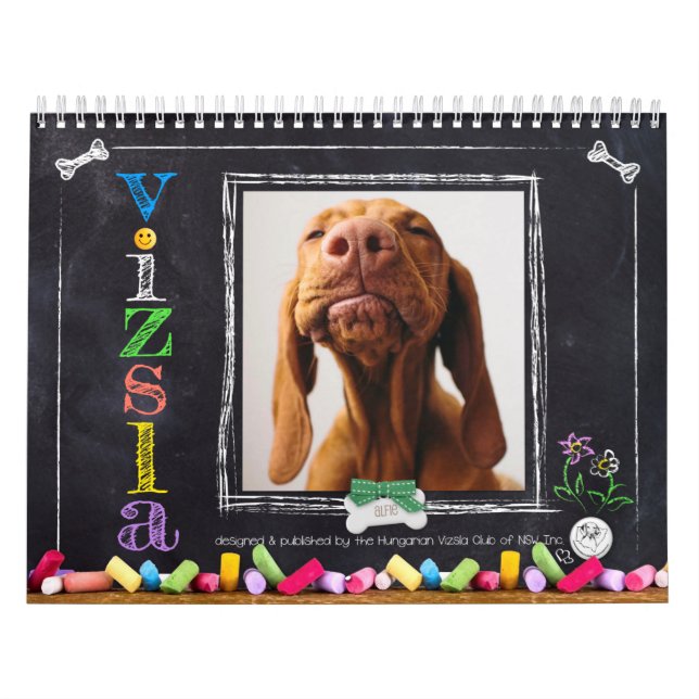 Vizsla Chalkboard Kalender (Omslag)