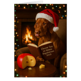 Vizsla 'Cheese Tax' Christmas card Hälsningskort