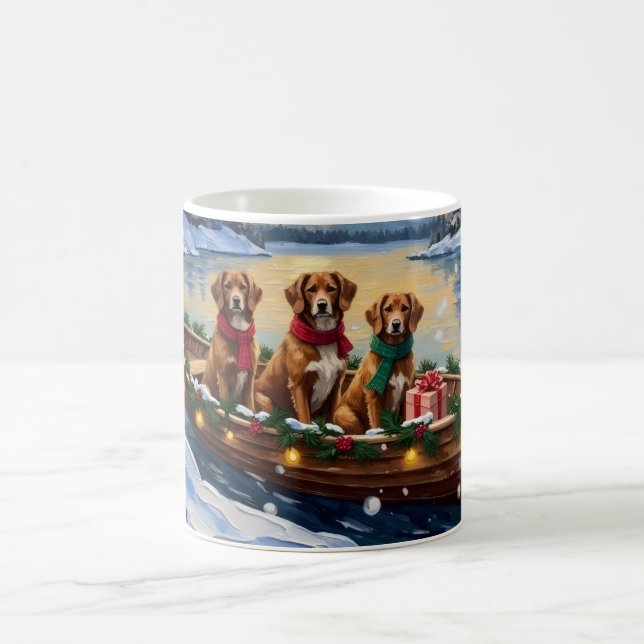 Vizsla Christmas Boat Holiday Kaffemugg (Center)