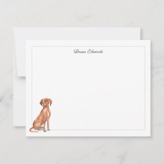 Vizsla Dog Gray Border Personalized Anteckningskort