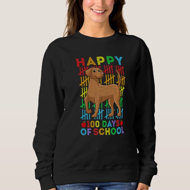 Vizsla Dog Lovers Teacher Student Happy 100 Days o T Shirt (Framsida)