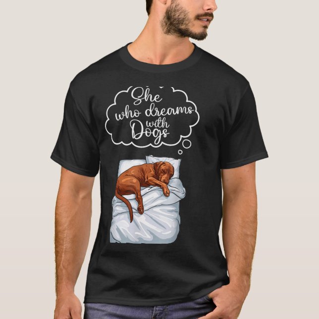Vizsla Dog Nightgown Pajama  T Shirt (Framsida)