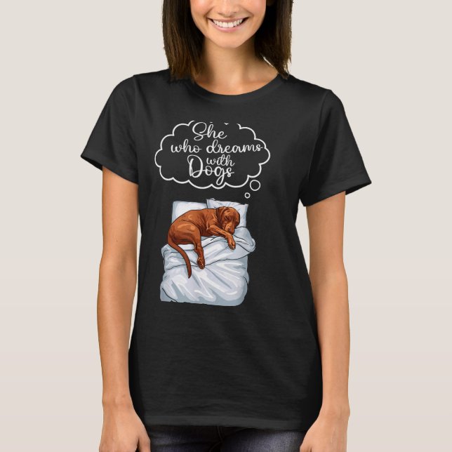 Vizsla Dog Nightgown Pajama  T Shirt (Framsida)