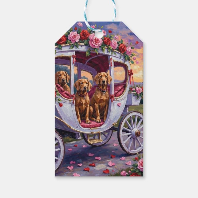 Vizsla Dog Valentine's Day Presentetikett (Framsidan)