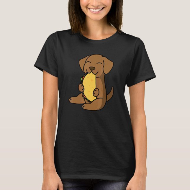 Vizsla Eating a Taco Hund T Shirt (Framsida)