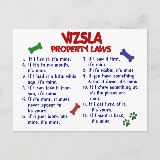 VIZSLA Egendom LAGSTIFTNING 2 Vykort (Framsida)