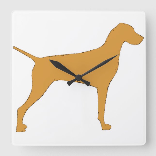 vizsla färg silhouette fyrkantig klocka (Framsida)