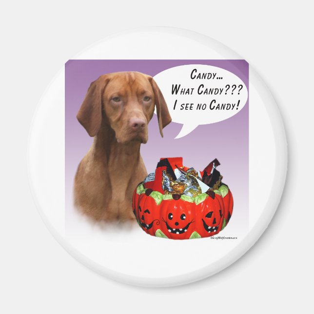 Vizsla Halloween Candy Magnet (Framsidan)
