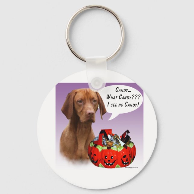 Vizsla Halloween Candy Nyckelring (Framsida)