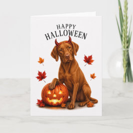 Vizsla Halloween Djävulshund Kort