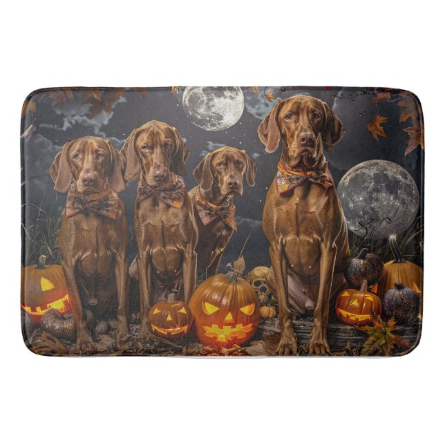Vizsla Halloween Kuslig Badrumsmatta (Framsidan)