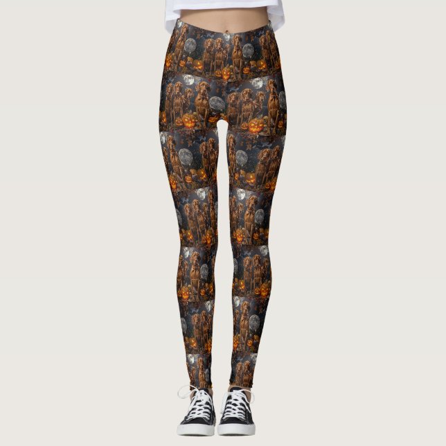 Vizsla Halloween Kuslig Leggings (Framsida)