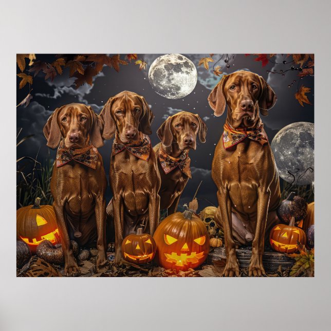 Vizsla Halloween Kuslig Poster (Framsidan)