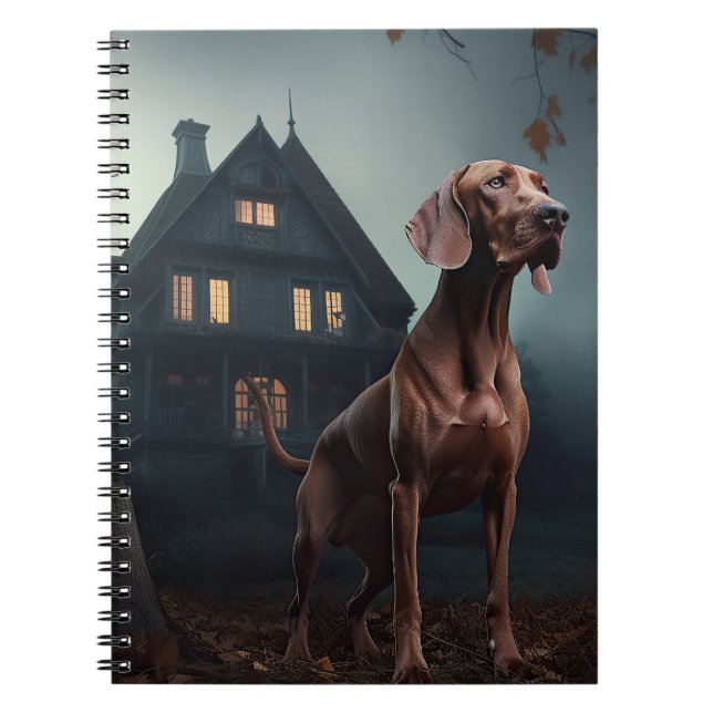 Vizsla Halloween Skräckinjagande Anteckningsbok (Framsidan)