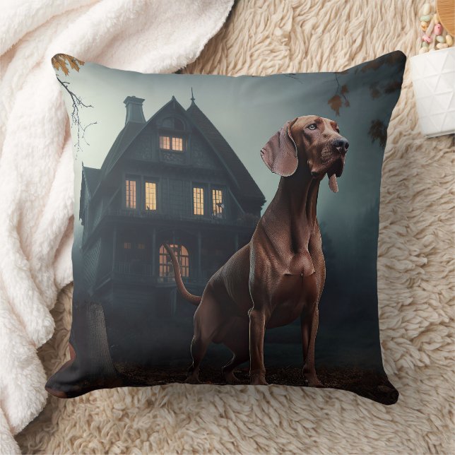 Vizsla Halloween Skräckinjagande Kudde (Filt)