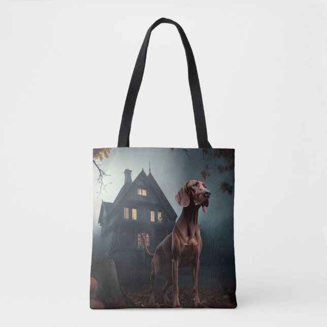 Vizsla Halloween Skräcklig Tygkasse (Framsida)