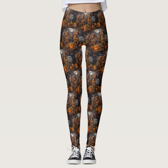 Vizsla Halloween Spooky Leggings (Framsida)