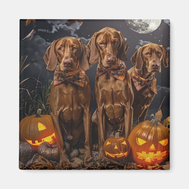 Vizsla Halloween Spooky Magnet (Framsidan)