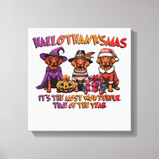 Vizsla Halloween Thanksgiving Christmas Classic T- Canvastryck