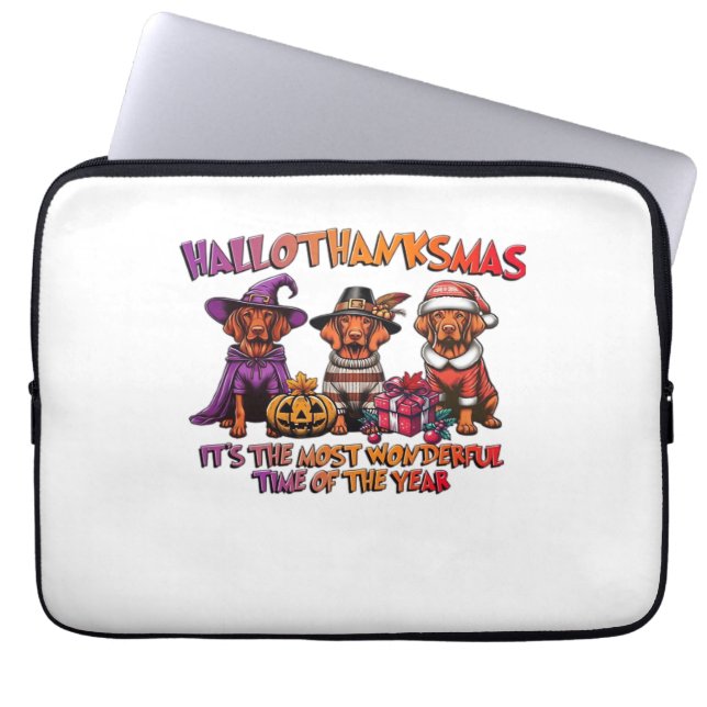 Vizsla Halloween Thanksgiving jul Classic T- Laptop Fodral (Framsidan)